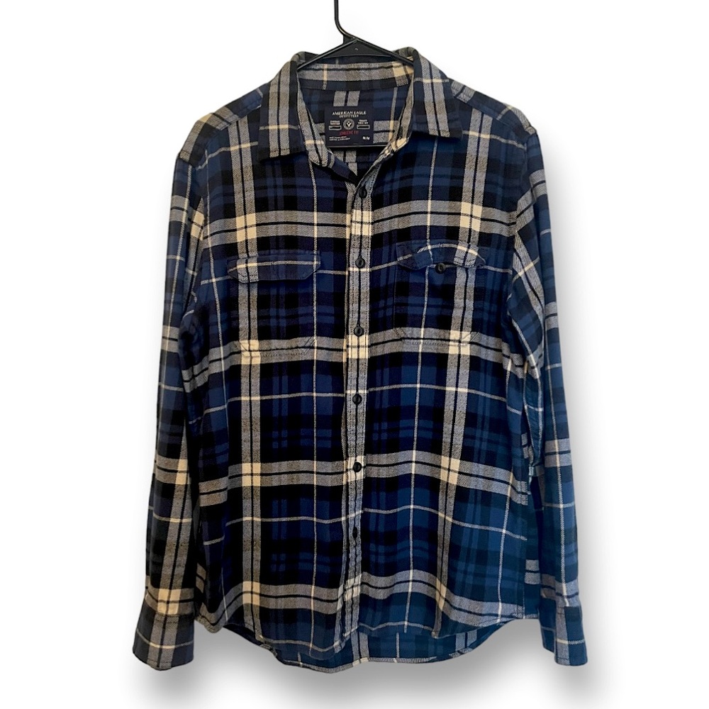 American Eagle Athletic Fit Flannel Button Down Shirt - Size Medium